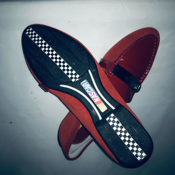 Nascsar Red Patent and Suede Flat Sz7M - Picture 5 of 8